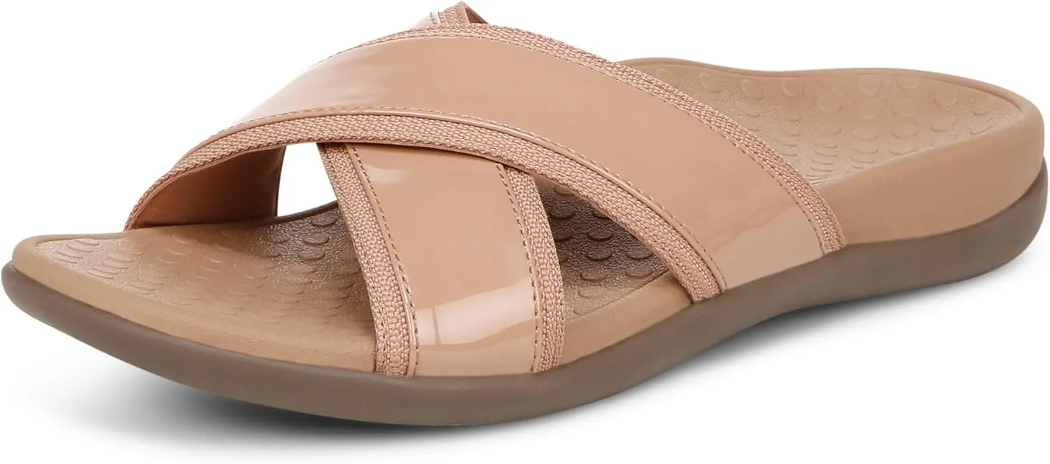Vionic Merced Women's Cross Strap Slide Orthotic Sandals