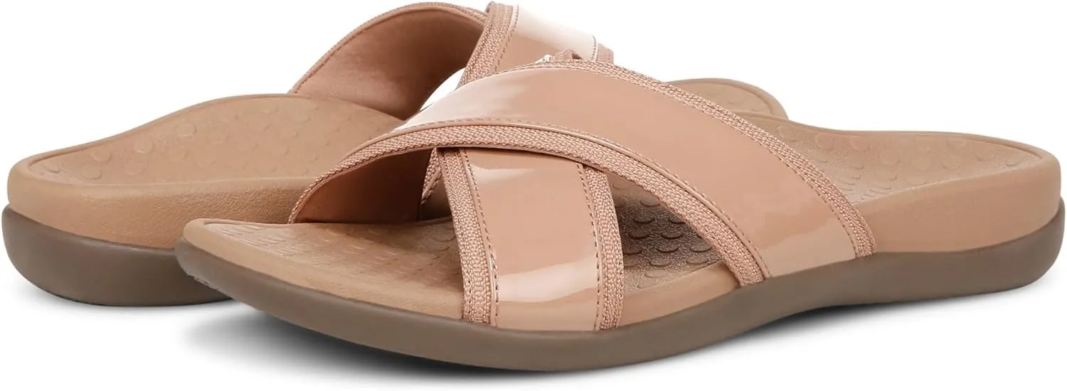 Vionic Merced Women's Cross Strap Slide Orthotic Sandals