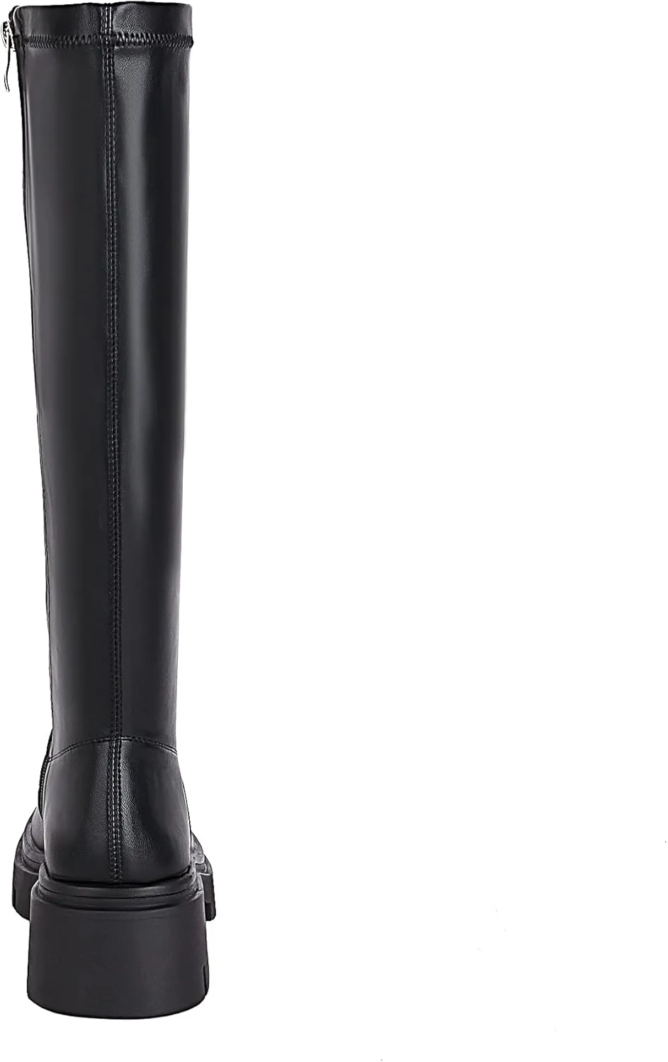 vivianly Women's Fashion Knee High Boots Chunky Block Heel Square Toe Zipper Long Boot