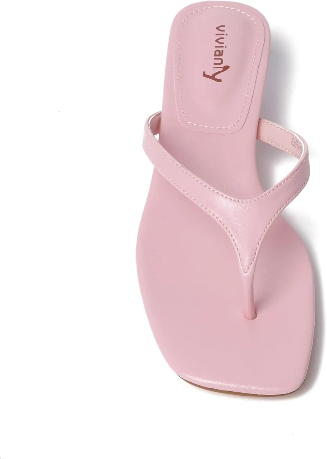 vivianly Women's Flip Flops Kitten Heel Sandals Backless Slippers Stiletto Heel Pinch toe Sandals Slip on Slides Mules