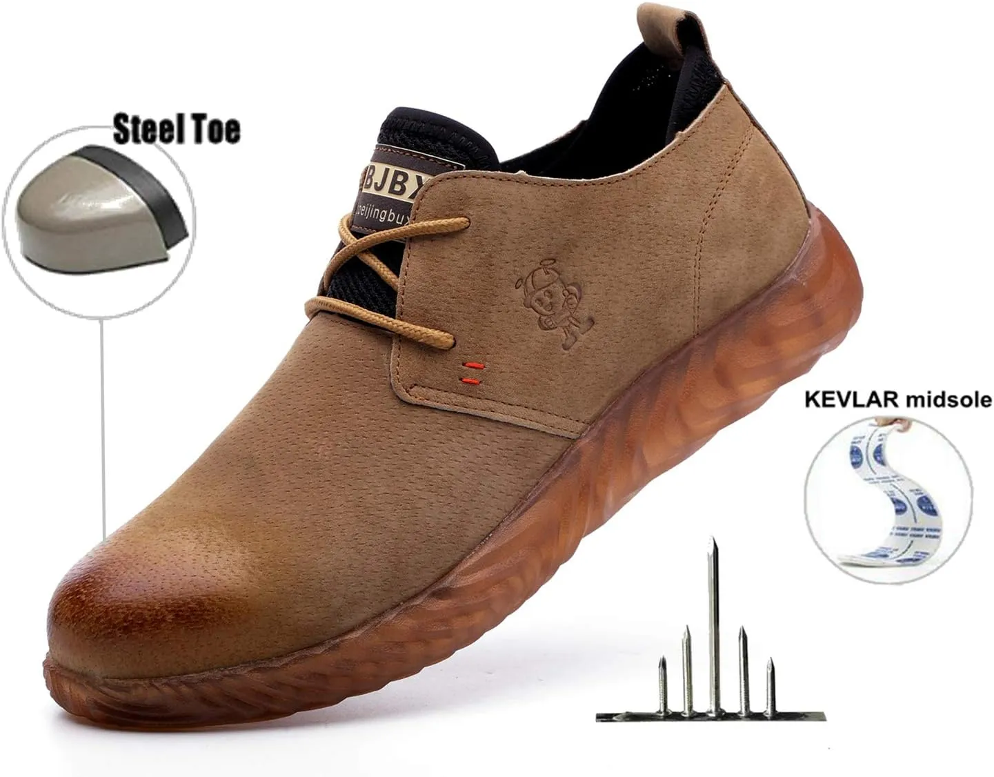 VOLKLAND Men Casual Leather Steel Toe Safety Shoe