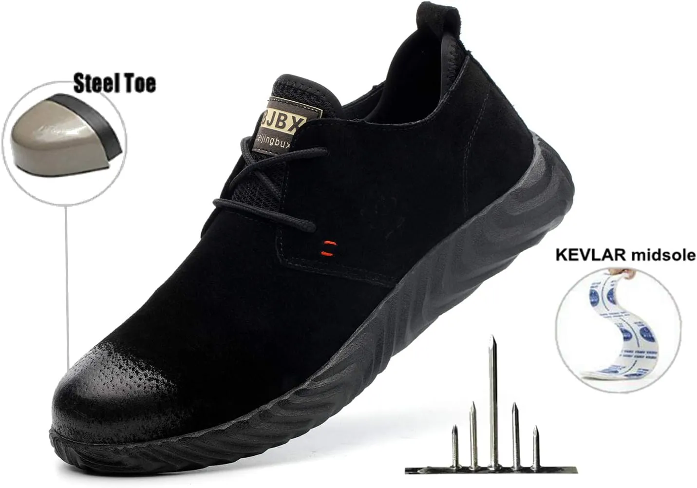 VOLKLAND Men Casual Leather Steel Toe Safety Shoe