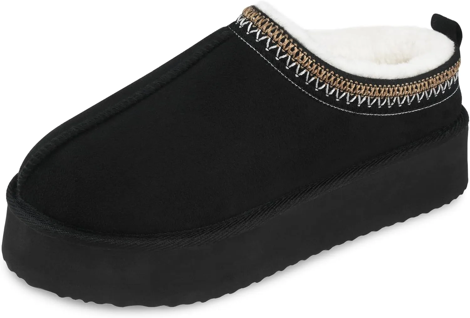 VONMAY Women's Cozy Platform Slippers, Warm Fleece-Lined Indoor Outdoor Slippers with Anti-Slip Sole, Stylish and Comfortable Christmas Gift Winter House Shoes