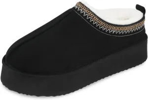 VONMAY Women's Cozy Platform Slippers, Warm Fleece-Lined Indoor Outdoor Slippers with Anti-Slip Sole, Stylish and Comfortable Christmas Gift Winter House Shoes