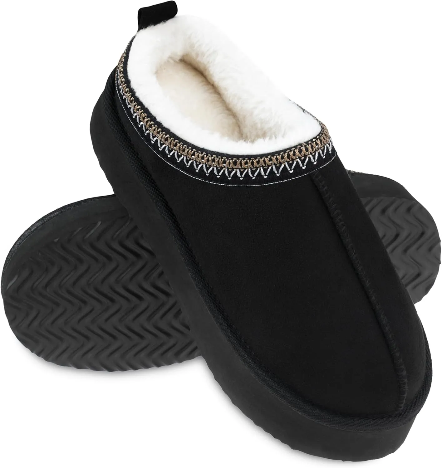 VONMAY Women's Cozy Platform Slippers, Warm Fleece-Lined Indoor Outdoor Slippers with Anti-Slip Sole, Stylish and Comfortable Christmas Gift Winter House Shoes