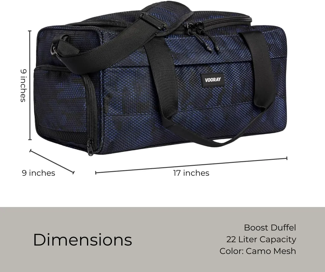 Vooray 23L Boost Duffel Bag – Small Travel & Gym Bag with Shoe Pocket, Weekender for Women & Men, Ideal for Overnight, Sports, and Workouts