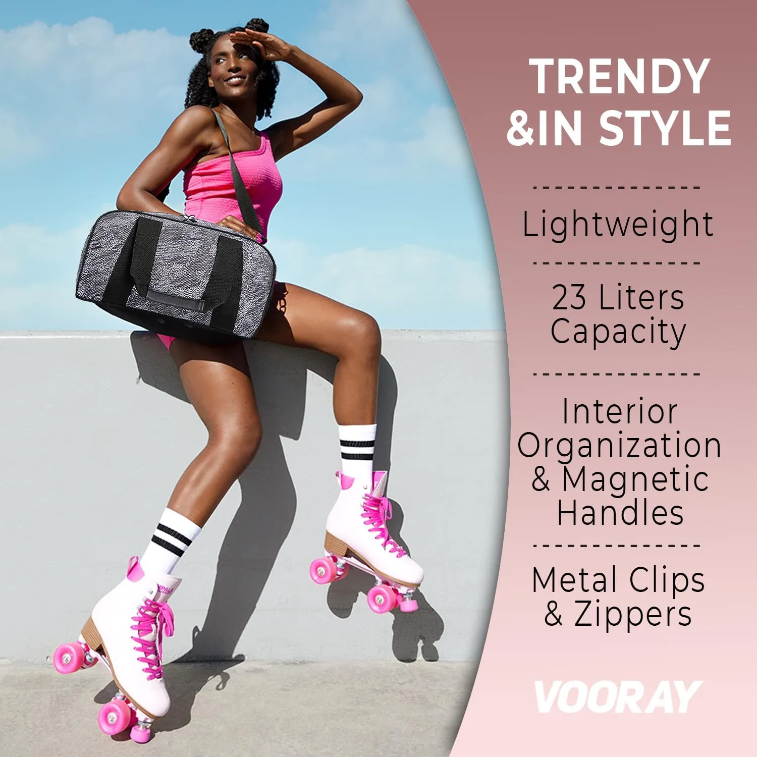 Vooray Burner Gym Duffel Bag, Gym Bag for Women and Men with Shoe Compartment, Weekender, Overnight & Travel Duffel for Sports and Workout