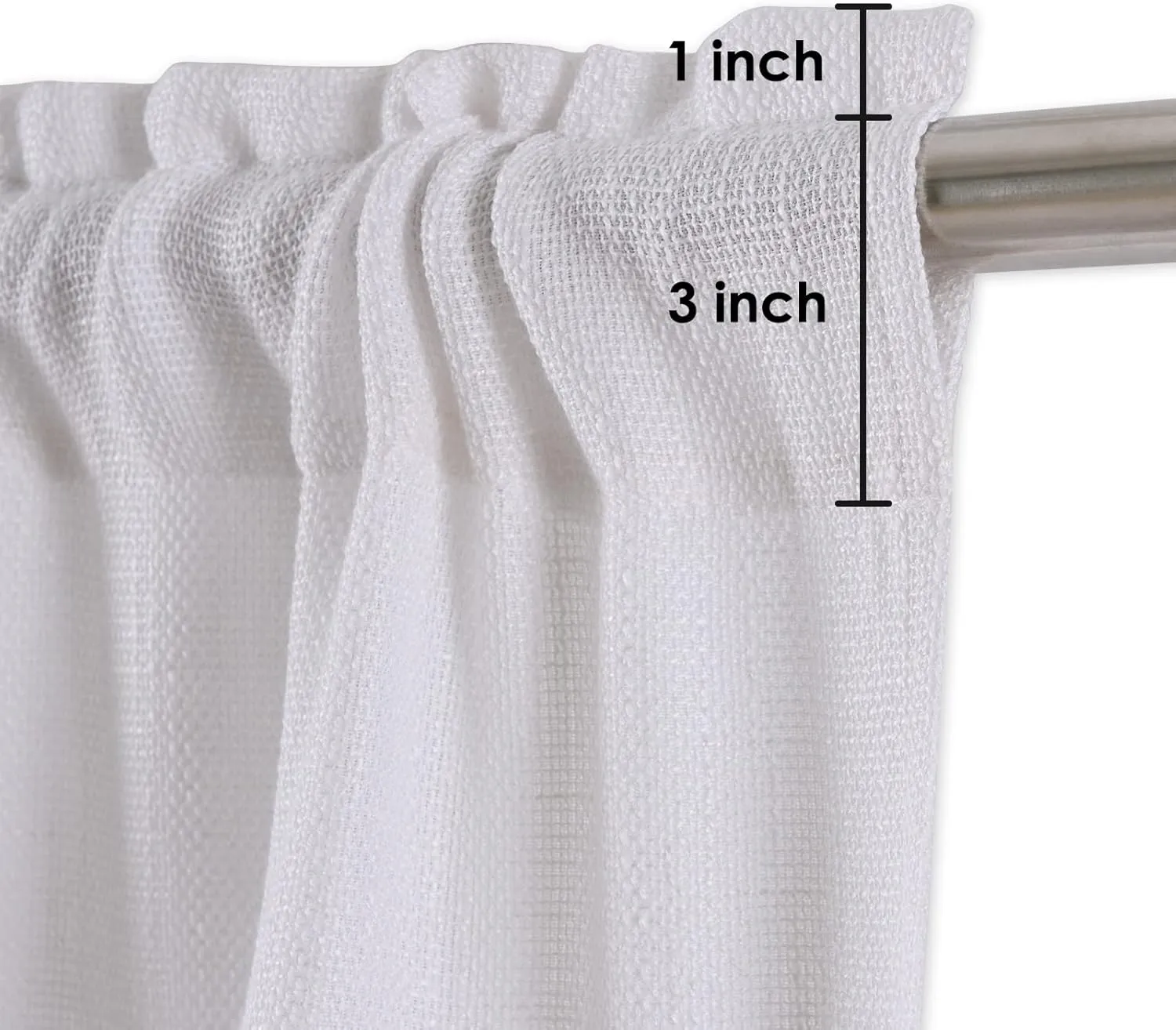 VORTTA White Burlap Look Swag Curtains Soft Half Window Rustic Natural Kitchen Curtains Valance and Swags 36 inch Length, 2 Panels