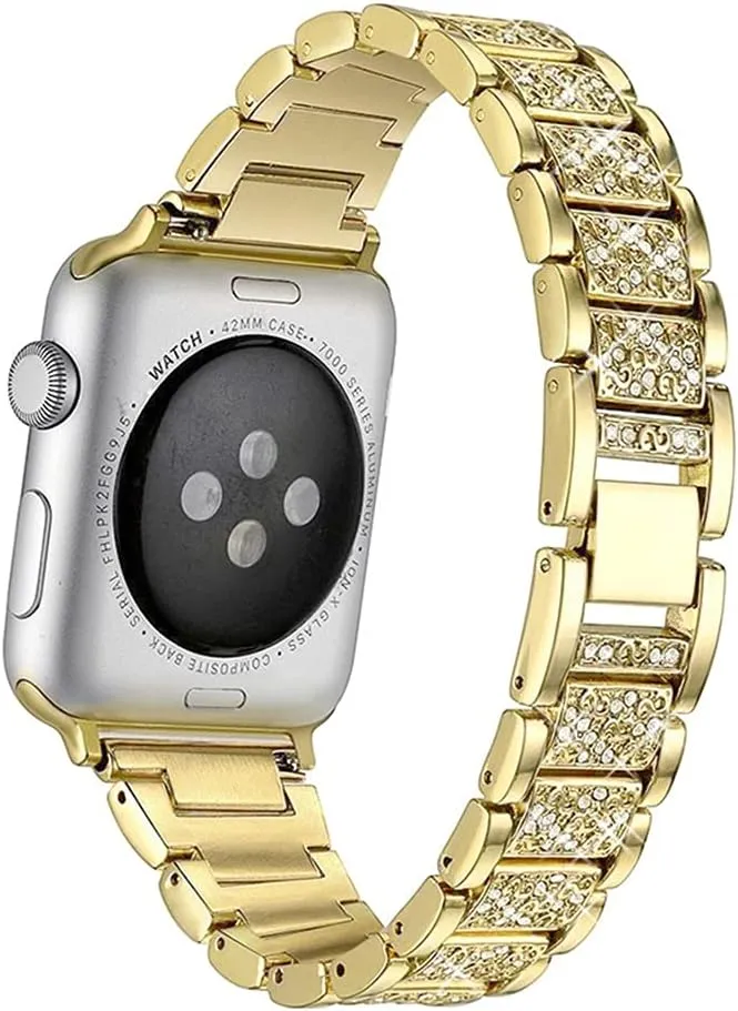 Watch Band 40mm 44mm 38mm 42mm Women Diamond Stainless Steel Strap Watch Bracelet(Gray,42mm)
