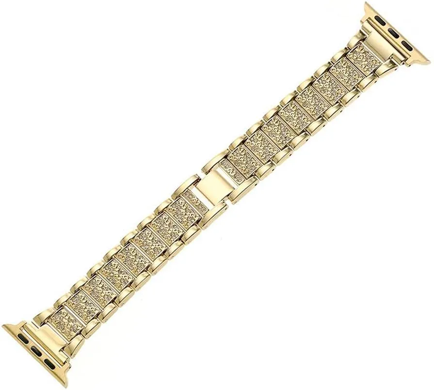 Watch Band 40mm 44mm 38mm 42mm Women Diamond Stainless Steel Strap Watch Bracelet(Gray,42mm)