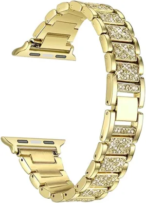 Watch Band 40mm 44mm 38mm 42mm Women Diamond Stainless Steel Strap Watch Bracelet(Gray,42mm)