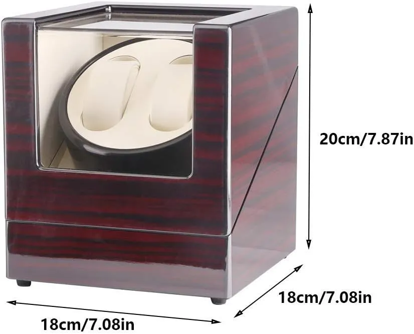 Watch Double Watch Winder, Extremely Silent Motor, Wood Shell Piano Paint Exterior,Fit Lady and Man Watches, Red Beautiful Home,Red White