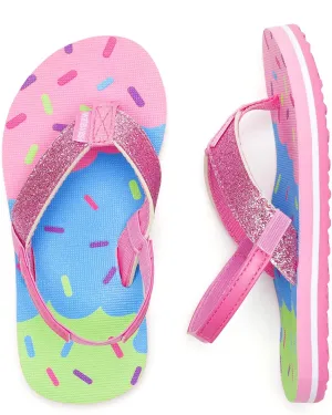 WateLves Girls & Boys Kids Flip Flop summer Slide Sandals Slip on Suitable for Bath Shower Beach pool (Little Kid/Big Kid)