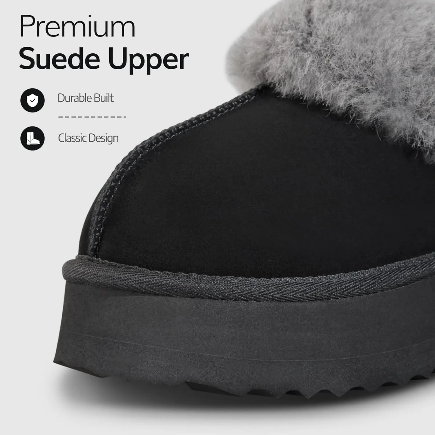 WaySoft Genuine Australian Sheepskin Women Platform Slippers, 100% Shearling Platform Indoor and Outdoor Fluffy Wool Slippers