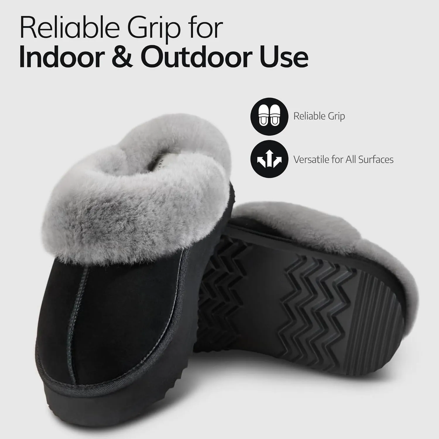 WaySoft Genuine Australian Sheepskin Women Platform Slippers, 100% Shearling Platform Indoor and Outdoor Fluffy Wool Slippers
