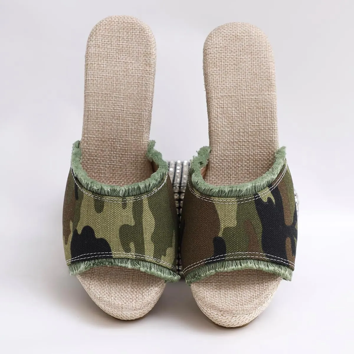 Wedge Shoes for Women - Camouflage Wedges with Platform Heels, Stylish Camouflage Heels for Women