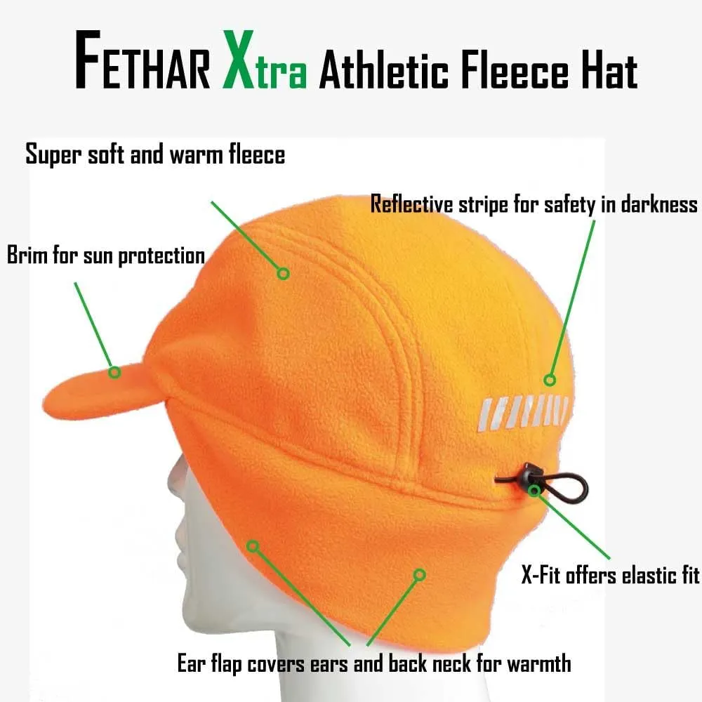 Windproof Fleece Hat with Ear Flaps | Reflective for Safety | Adjustable Elastic Draw String for Comfort