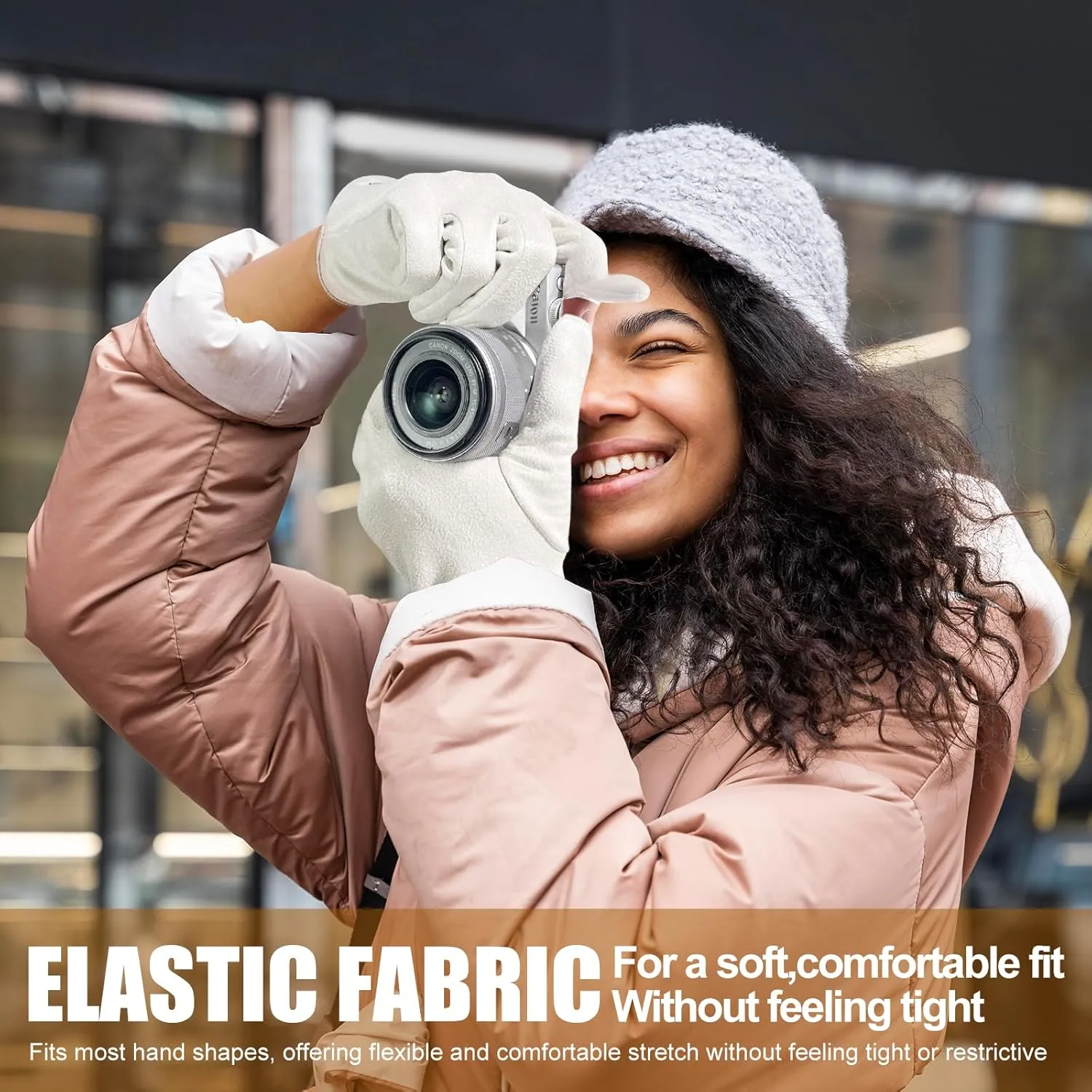 Winter Gloves for Women: Touchscreen Fashion Slim Cut Suede Warm Gloves with Thermal Crystal Velvet Lined for Travel