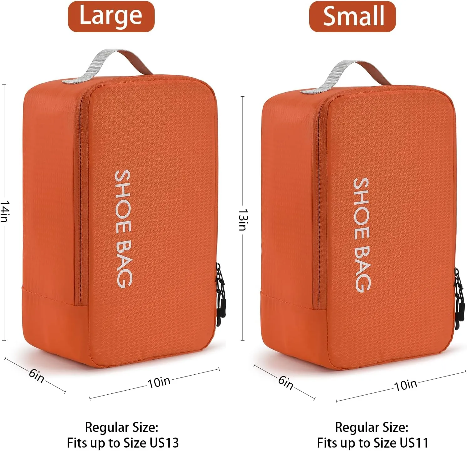 WiseBoy Travel Shoe Bags, Pack of 2 Travel Essentials Shoe Storage Organizer with Zipper Closure, Luggage Organizer Portable Pouch with Handle