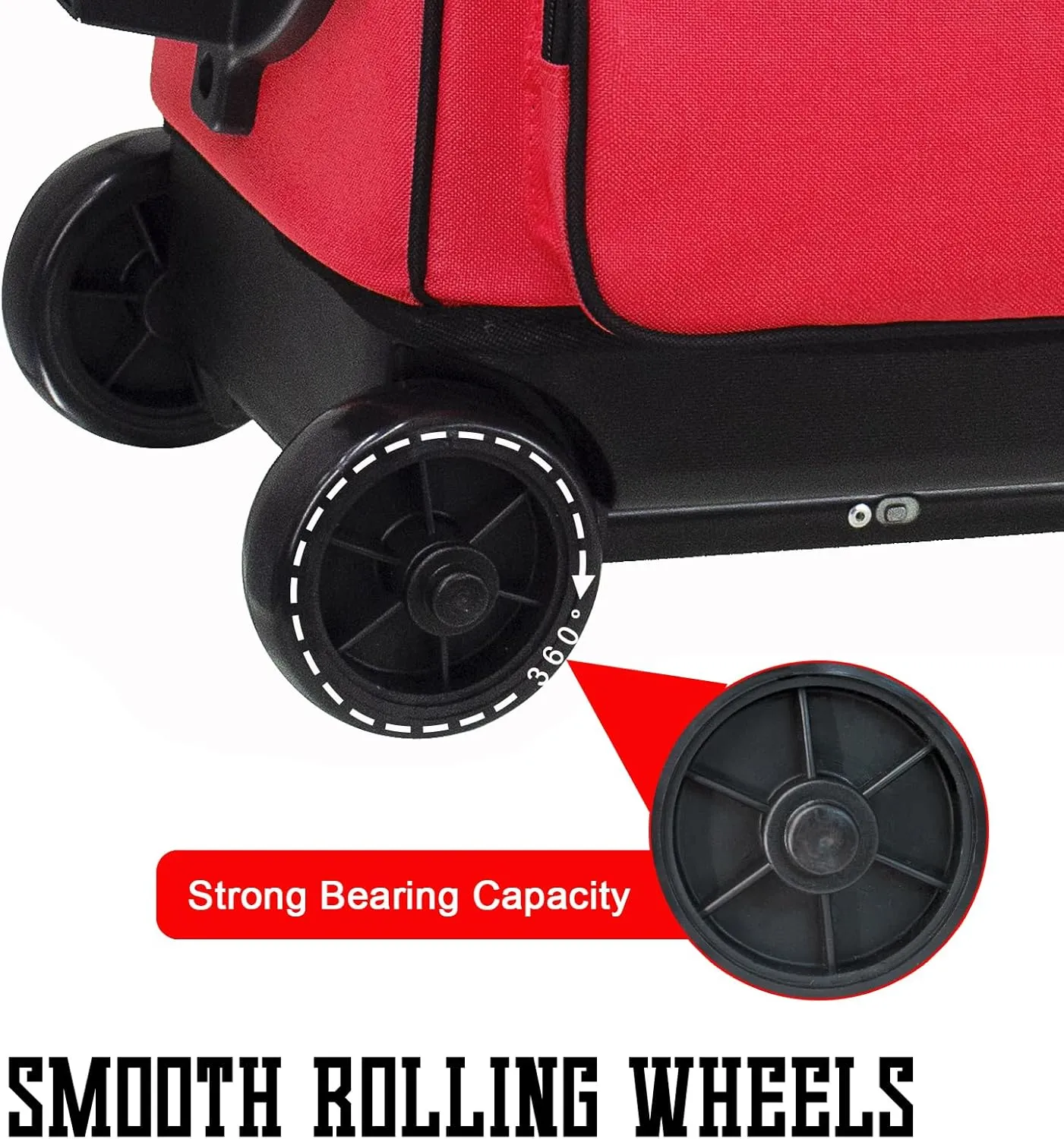WOLT Double Roller 2 Ball Bowling Bag with Separate Shoe Compartment, Large Capacity Bowling Ball Bag with Accessory Pocket, Retractable Handle extends to 40"