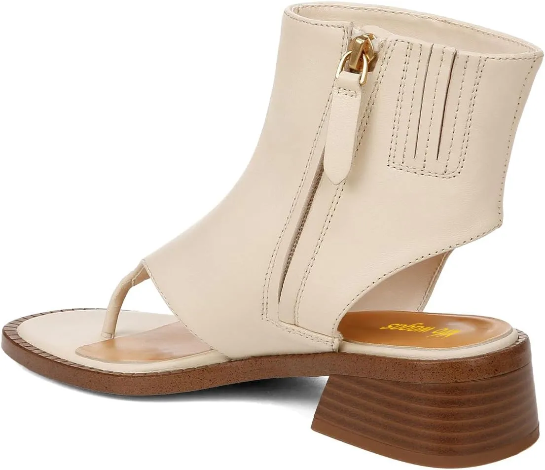 Women Ankle Sandals Boots Chunky Low Heels Flip Flop Open Toe Side Zippers Shoe Shopping Party Prom Size 4-16 US