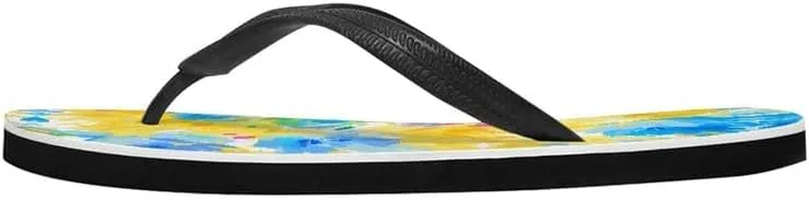 Women Camouflage Flip Flop Sandal, Sunflower Tulip Summer Lightweight Slippers Print Hawaii Holiday Thong Sandals