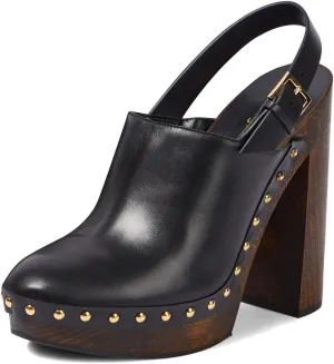 Women Chic Closed Toe Studded Clogs Platform Slingback Buckle Strap Block High Heel Pumps Working Dating Outfit Shoes Size 4-16 US