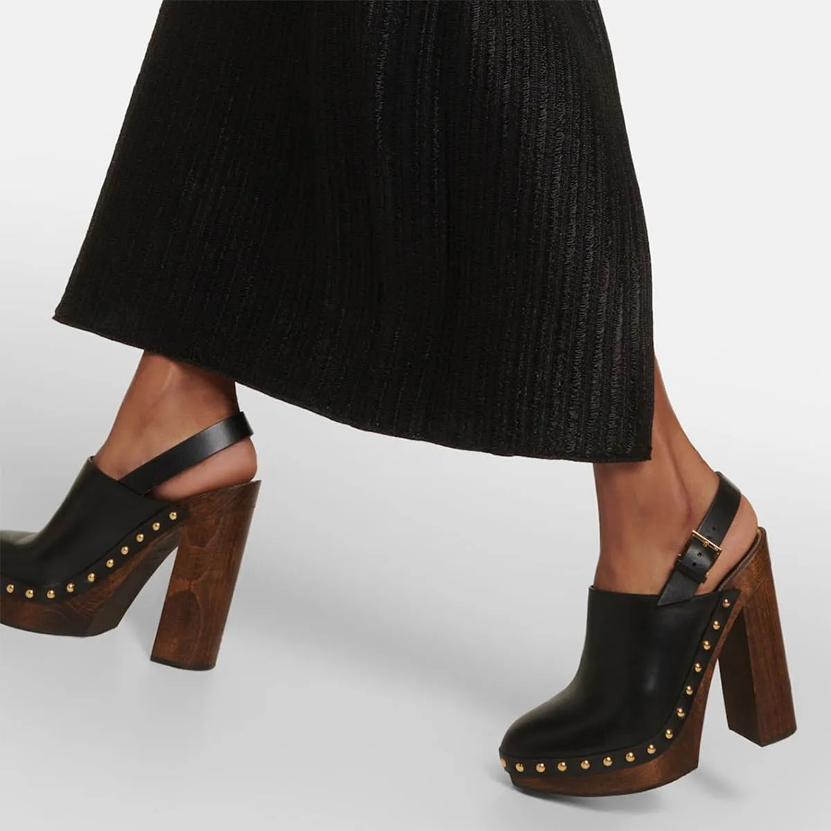 Women Chic Closed Toe Studded Clogs Platform Slingback Buckle Strap Block High Heel Pumps Working Dating Outfit Shoes Size 4-16 US