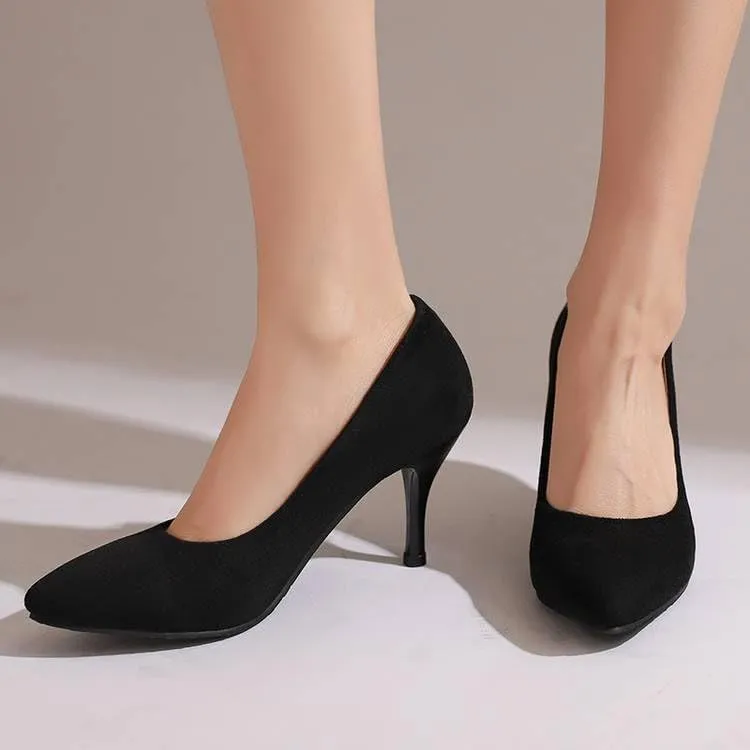 Women Chic Pumps Pointed Toe Stiletto High Heels with Leopard Pattern