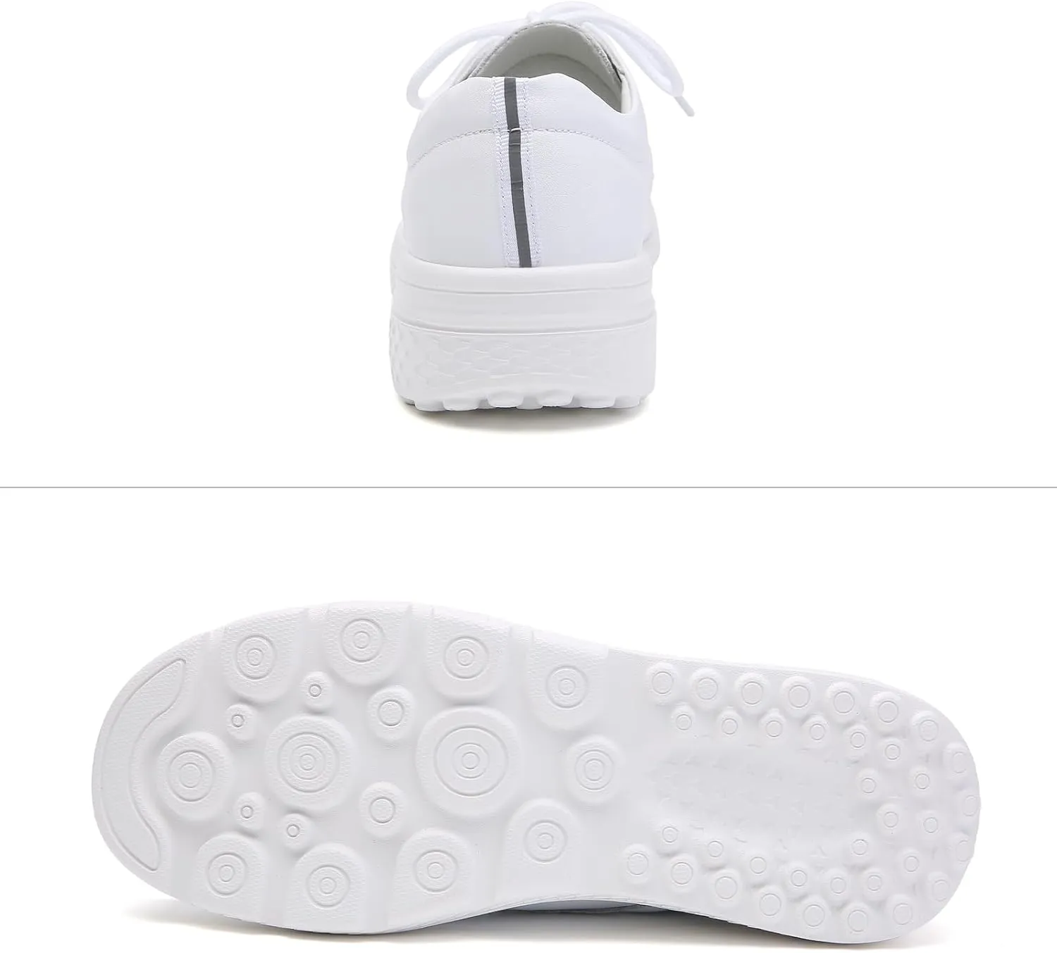 Women Genuine Leather Lace-up Soft Sole Loafers Nurse Shoes,Arch Support Lightweight Platform Casual Moccasins Shoes,Comfort Non-slip Mom Walking Shoes