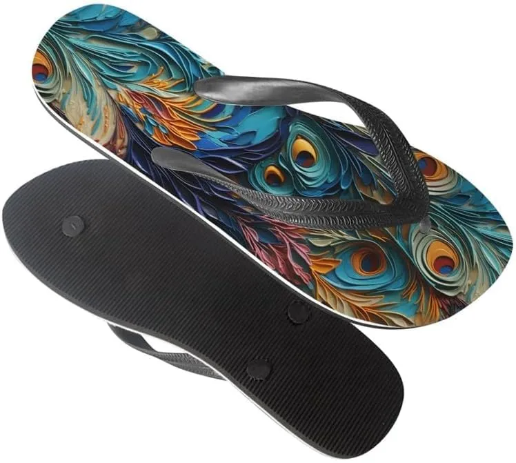 Women Geometry Flip Flop Sandal, Butterfly Sunflower Lightweight Thong Sandals Comfort Summer Beach Slippers