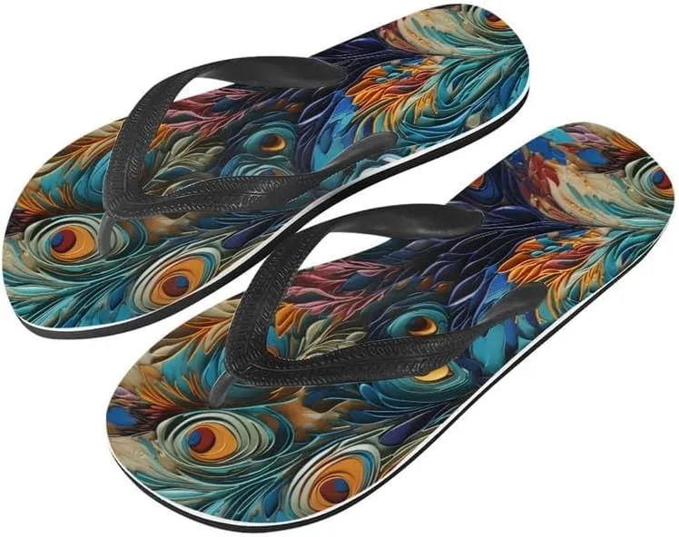Women Geometry Flip Flop Sandal, Butterfly Sunflower Lightweight Thong Sandals Comfort Summer Beach Slippers