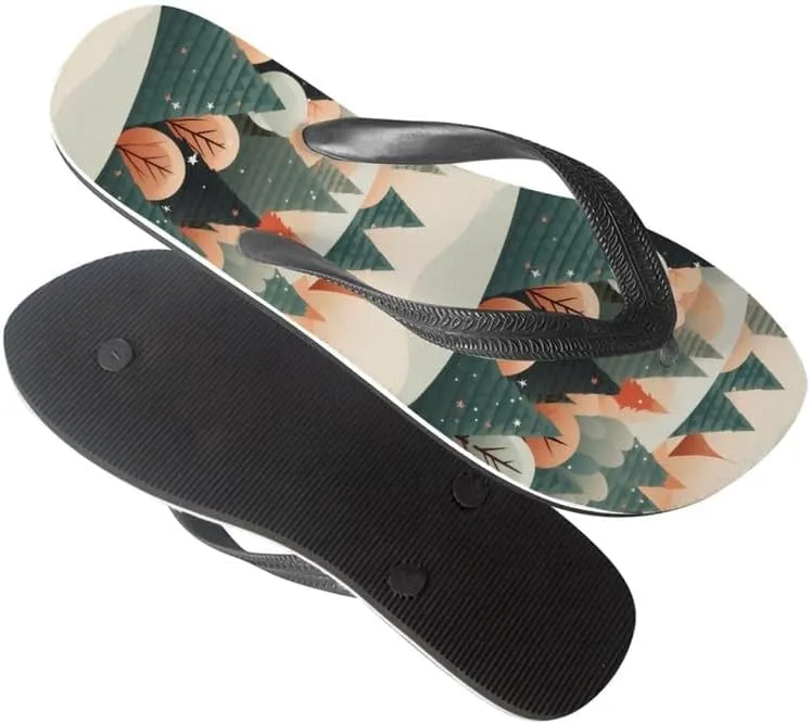 Women Geometry Flip Flop Sandal, Sunset Butterfly Hotel Travel Footwear Lotus Comfort Slippers Flip Flop Sandals