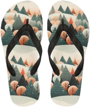 Women Geometry Flip Flop Sandal, Sunset Butterfly Hotel Travel Footwear Lotus Comfort Slippers Flip Flop Sandals