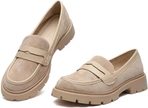 Women Penny Loafers Casual Hollow Out Slip On Chunky Platform Loafers Work Shopping Travel Shoes