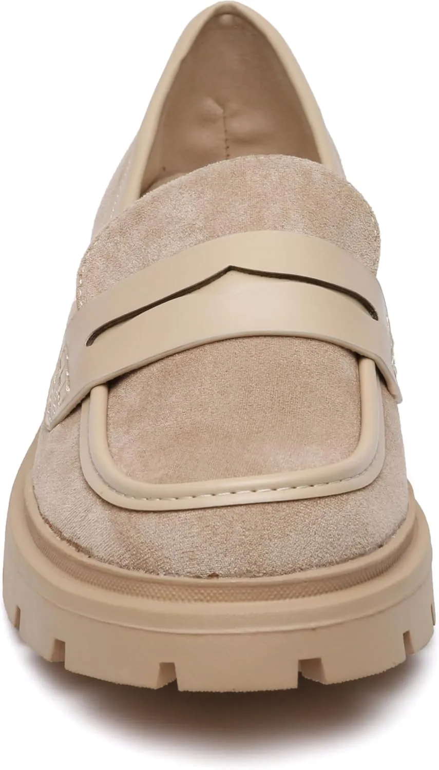 Women Penny Loafers Casual Hollow Out Slip On Chunky Platform Loafers Work Shopping Travel Shoes