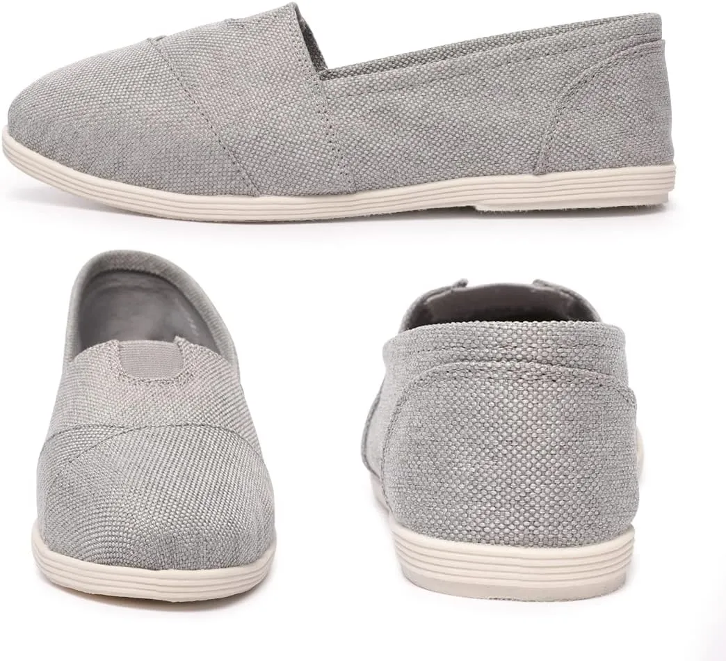 Womens Alpargata Slip On Loafer Flat Shoes Soft Daily Slip-On Casual Arch Support Sneaker Classic Flats Breathable Women's Loafer Canvas Walking Shoes