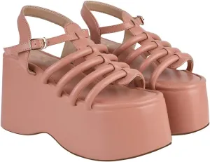 Women's & Girls' Peach Wedges Platform Shoes – Stylish and Comfortable Heels for Casual, Work, and Special Occasions