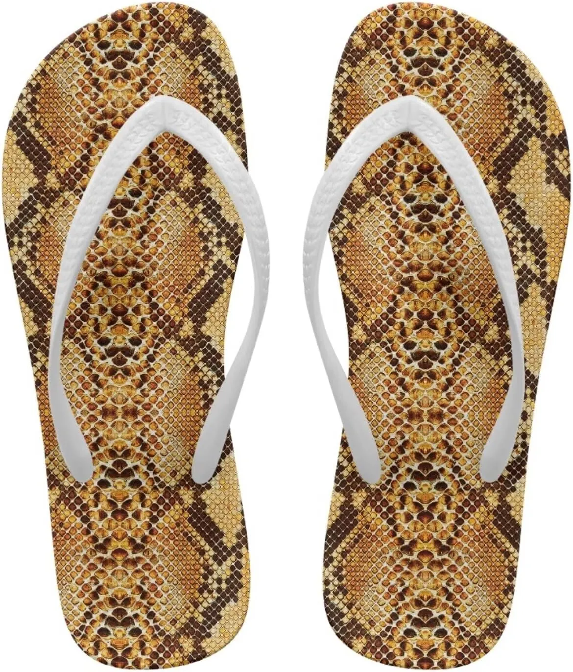 Women's Beach Flip-Flops Tropical Style Lightweight Thong Sandals with EVA Sole Non-Slip Pool Shower Slippers