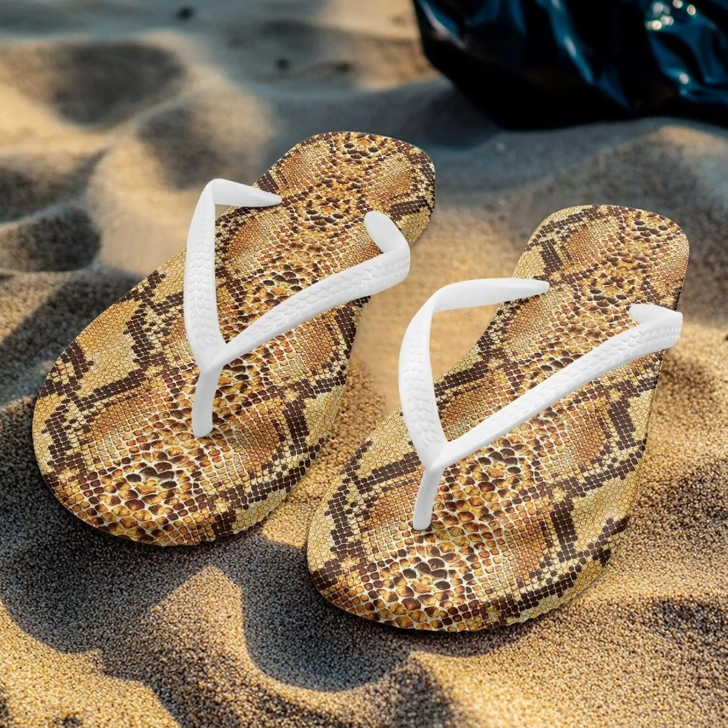 Women's Beach Flip-Flops Tropical Style Lightweight Thong Sandals with EVA Sole Non-Slip Pool Shower Slippers
