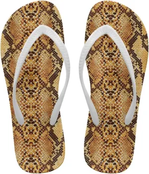Women's Beach Flip-Flops Tropical Style Lightweight Thong Sandals with EVA Sole Non-Slip Pool Shower Slippers