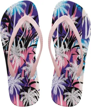 Women's Beach Flip-Flops Tropical Style Lightweight Thong Sandals with EVA Sole Non-Slip Pool Shower Slippers