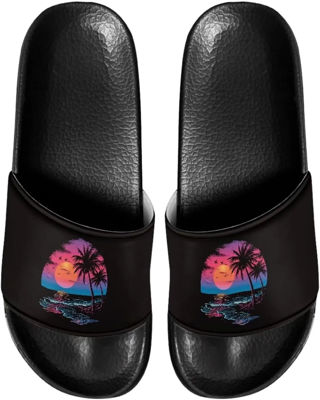 Women's Casual Slide Sandals, Soft Sole Non-Slip Open Toe EVA Flat Sandals Bathroom Shower Sandal