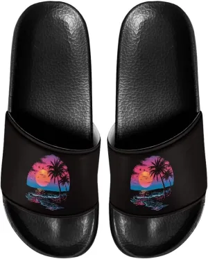 Women's Casual Slide Sandals, Soft Sole Non-Slip Open Toe EVA Flat Sandals Bathroom Shower Sandal