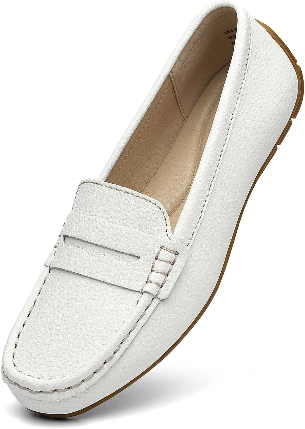 Women's Comfortable & Lightweight Leather Penny Loafers Slip-Ons Cute Business Casual Dress Shoes Work Office Flats Everyday Walking Shoes Driving Mocs for Women