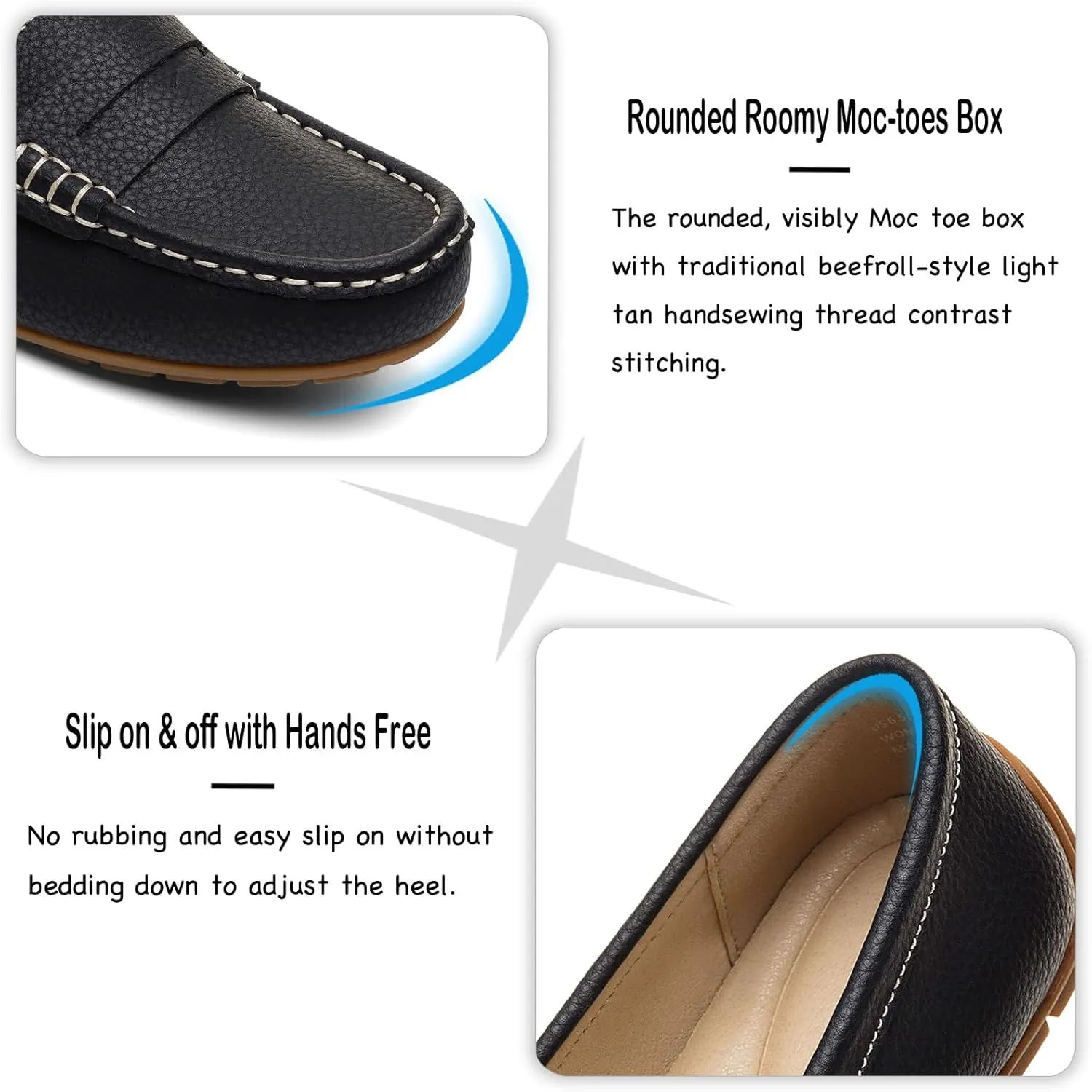 Women's Comfortable & Lightweight Leather Penny Loafers Slip-Ons Cute Business Casual Dress Shoes Work Office Flats Everyday Walking Shoes Driving Mocs for Women