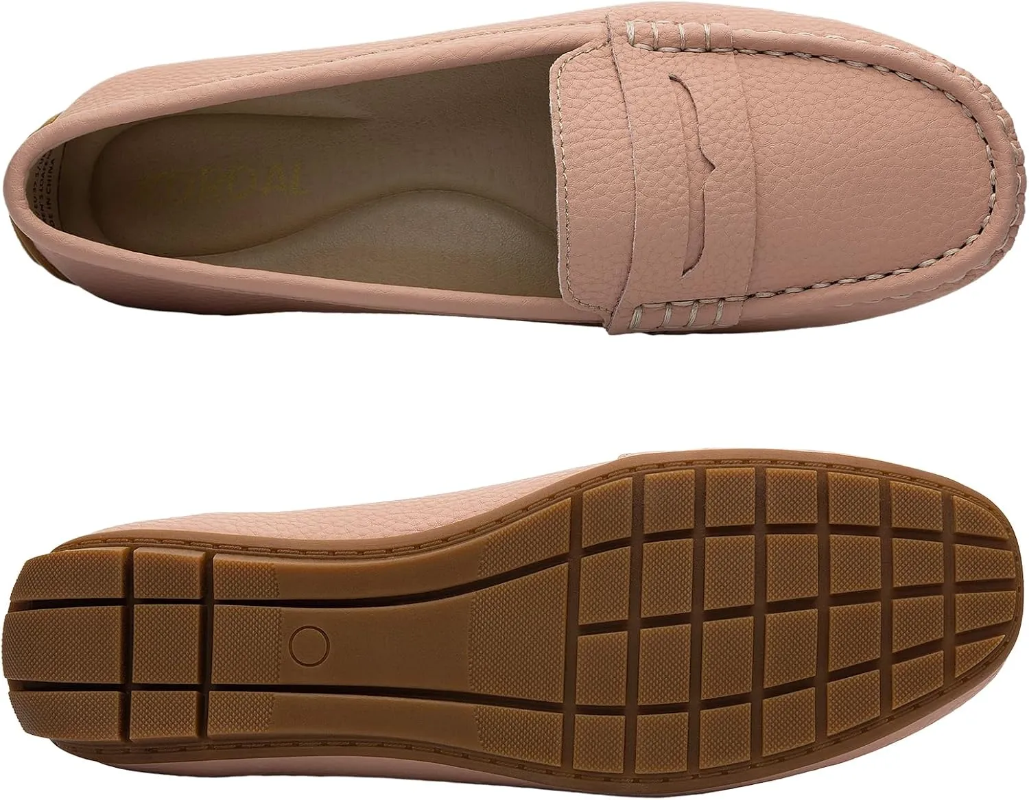 Women's Comfortable & Lightweight Leather Penny Loafers Slip-Ons Cute Business Casual Dress Shoes Work Office Flats Everyday Walking Shoes Driving Mocs for Women