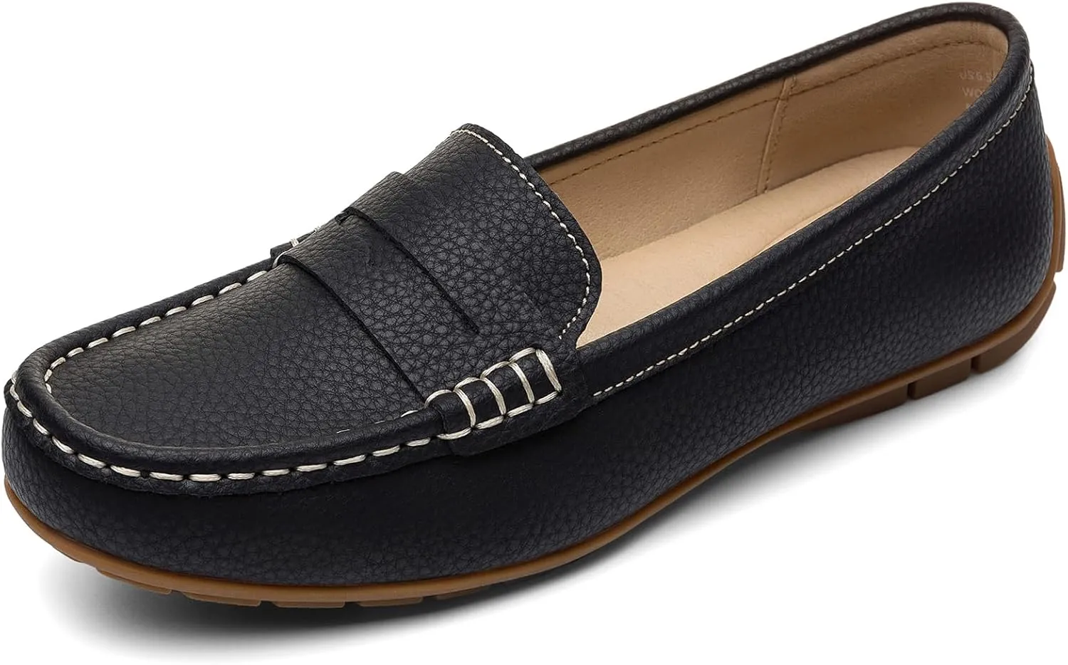 Women's Comfortable & Lightweight Leather Penny Loafers Slip-Ons Cute Business Casual Dress Shoes Work Office Flats Everyday Walking Shoes Driving Mocs for Women