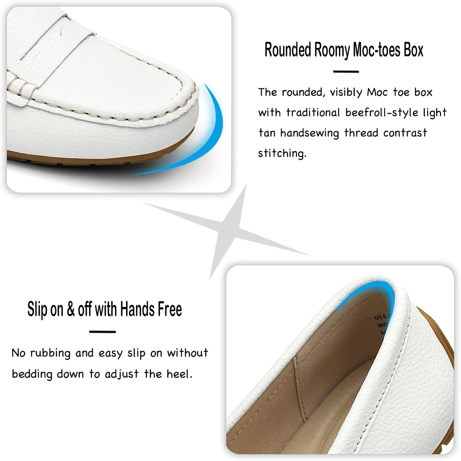 Women's Comfortable & Lightweight Leather Penny Loafers Slip-Ons Cute Business Casual Dress Shoes Work Office Flats Everyday Walking Shoes Driving Mocs for Women