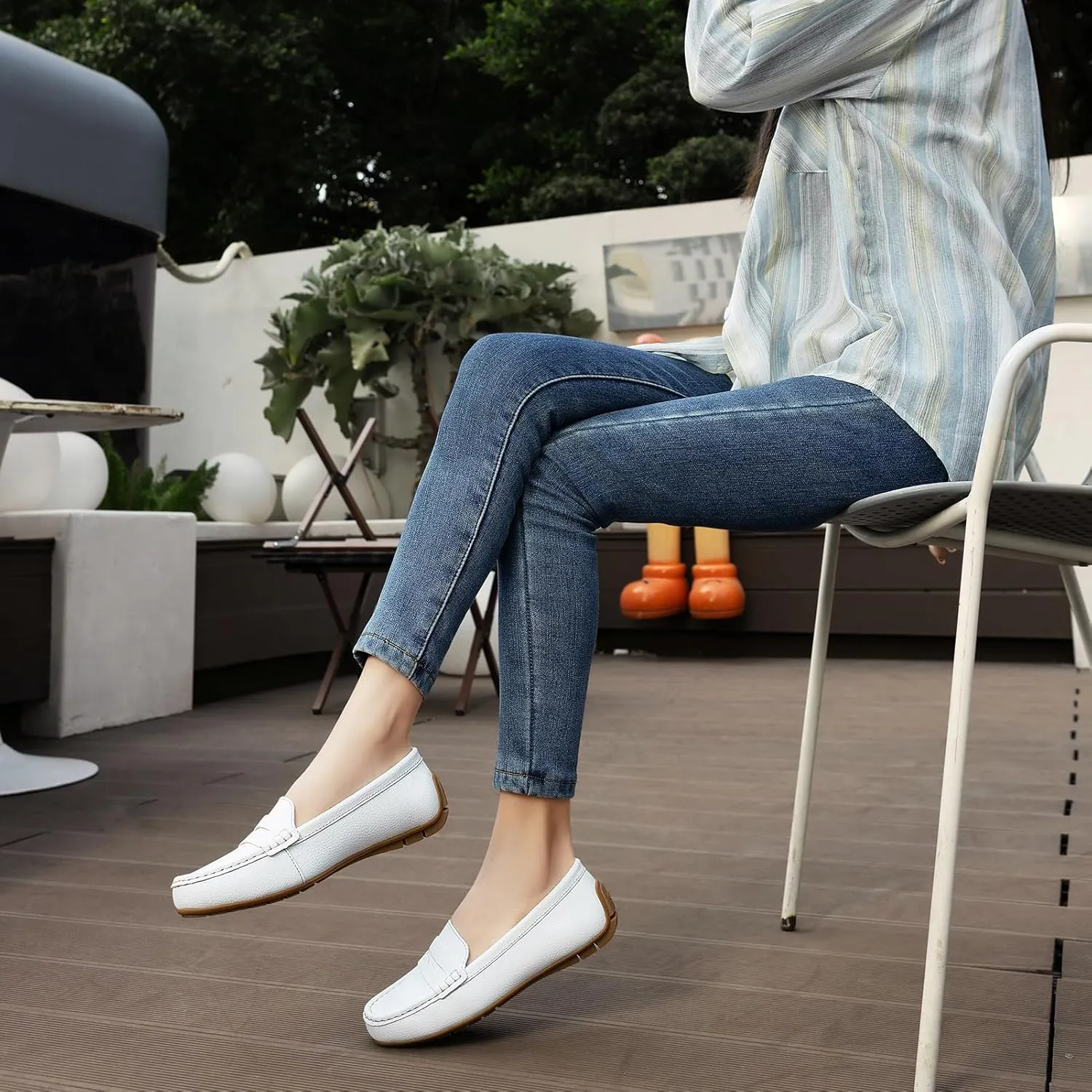 Women's Comfortable & Lightweight Leather Penny Loafers Slip-Ons Cute Business Casual Dress Shoes Work Office Flats Everyday Walking Shoes Driving Mocs for Women